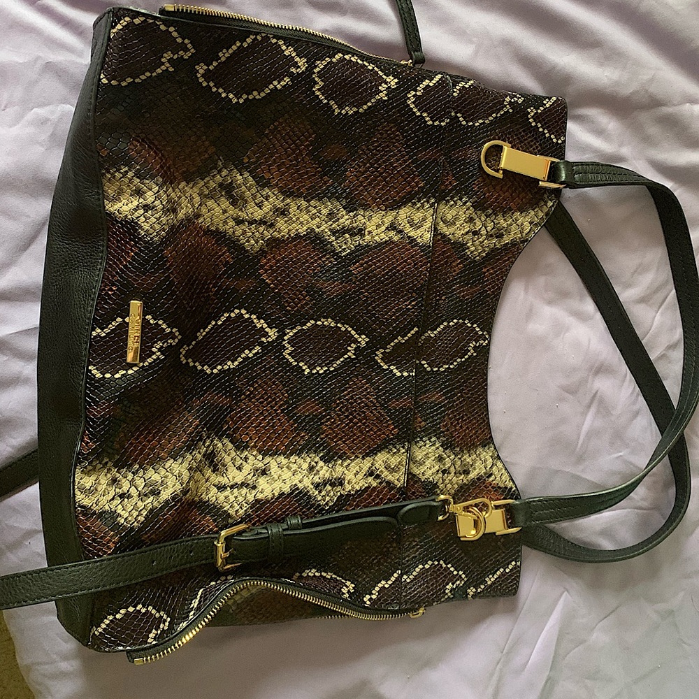 Gently used HUGE faux snakeskin bag